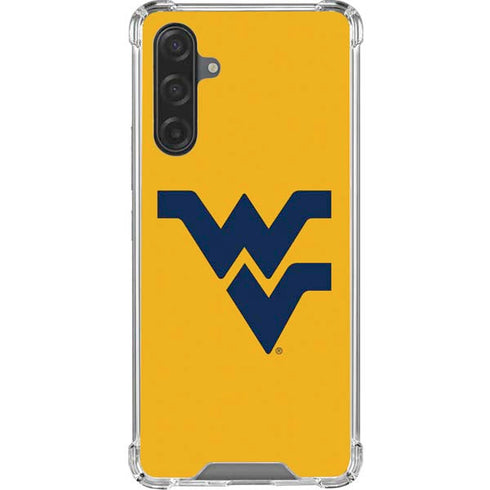 West Virginia University Yellow Background Galaxy A17 Clear Case