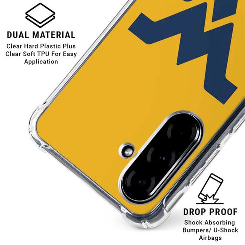 West Virginia University Yellow Background Galaxy A36 5G Clear Case