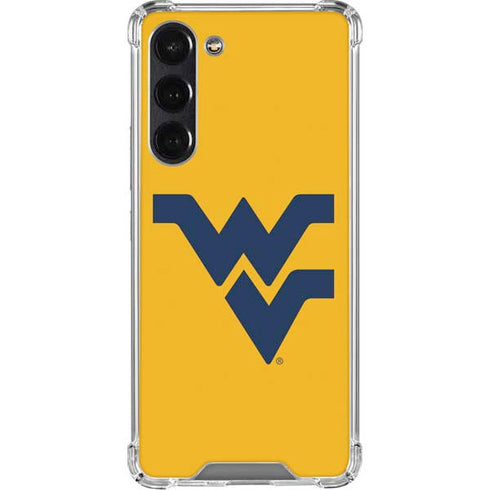 West Virginia University Yellow Background Galaxy S24 FE Clear Case