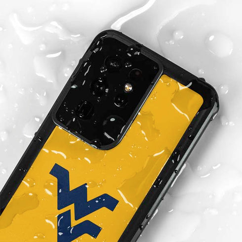 West Virginia University Yellow Background Galaxy S24 Ultra Waterproof Case