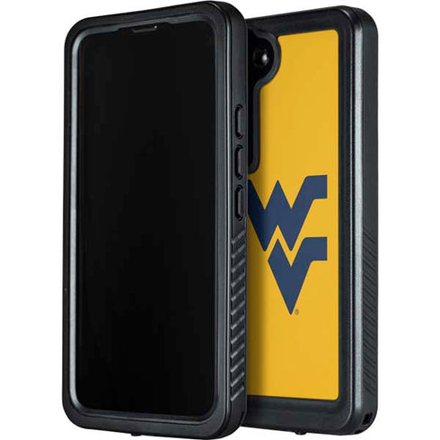 West Virginia University Yellow Background Galaxy S24 Waterproof Case
