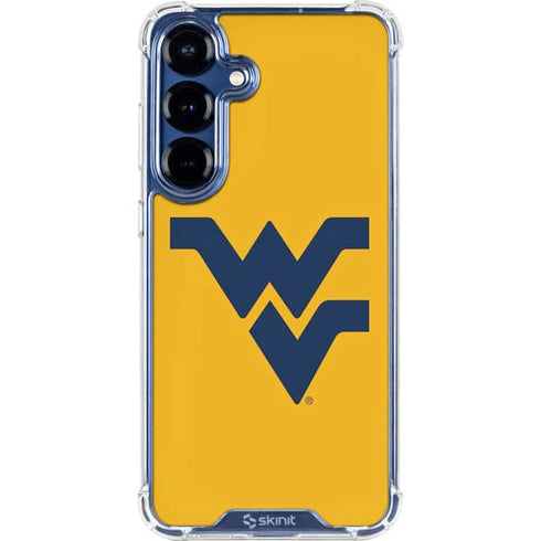 West Virginia University Yellow Background Galaxy S25 Clear Case