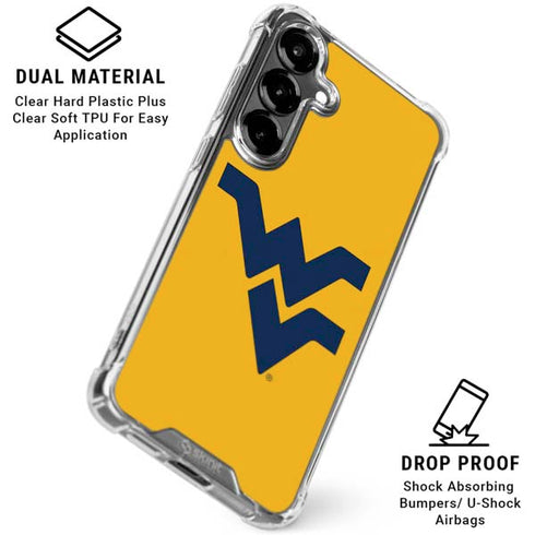 West Virginia University Yellow Background Galaxy S26 Clear Case
