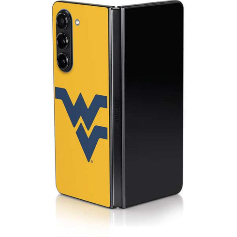 West Virginia University Yellow Background Galaxy Z Fold5 5G Skin
