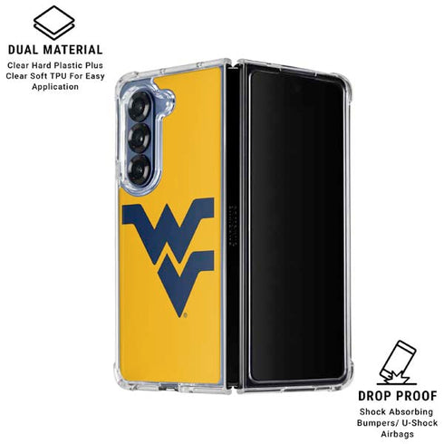 West Virginia University Yellow Background Galaxy Z Fold6 Clear Case