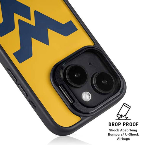 West Virginia University Yellow Background iPhone 13 Kickstand Case