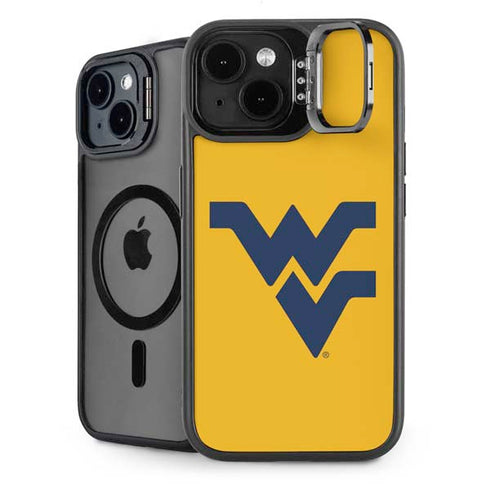 West Virginia University Yellow Background iPhone 14 Kickstand Case