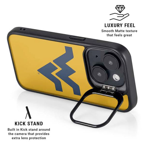 West Virginia University Yellow Background iPhone 14 Kickstand Case