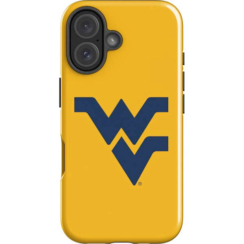 West Virginia University Yellow Background iPhone 16 Plus Impact Case