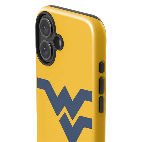 West Virginia University Yellow Background iPhone 16 Plus Impact Case