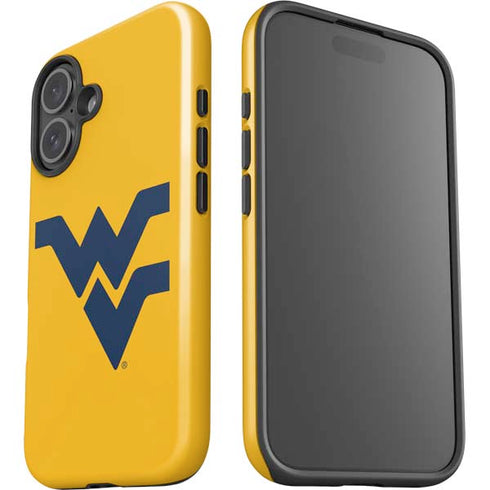 West Virginia University Yellow Background iPhone 16 Plus Impact Case