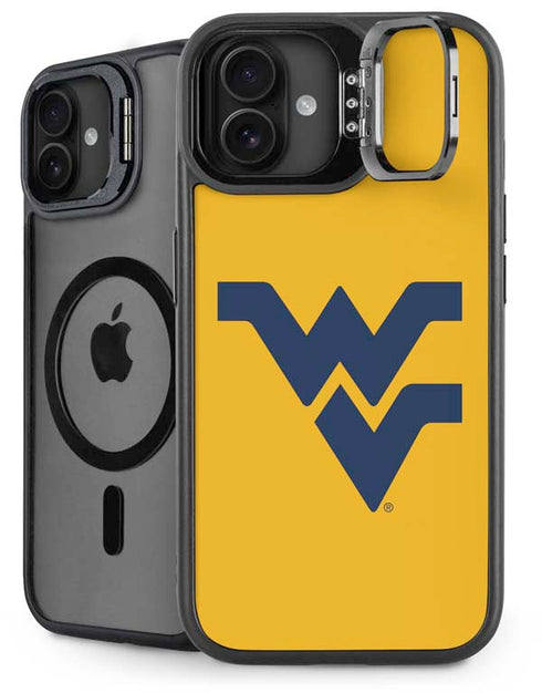 West Virginia University Yellow Background iPhone 16 Plus Kickstand Case