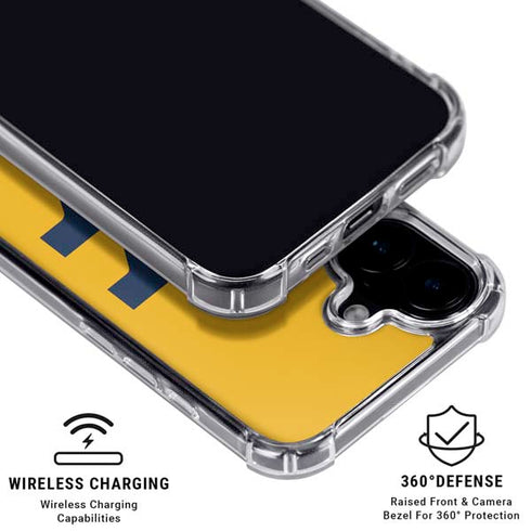 West Virginia University Yellow Background iPhone 16 Plus MagSafe Case