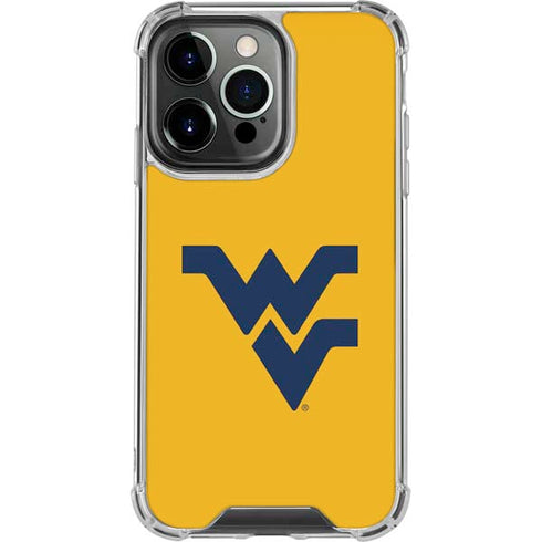 West Virginia University Yellow Background iPhone 16 Pro Clear Case