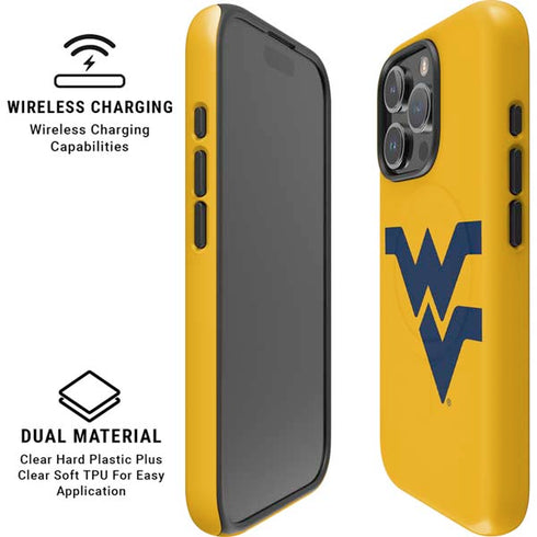 West Virginia University Yellow Background iPhone 16 Pro Magsafe Impact Case