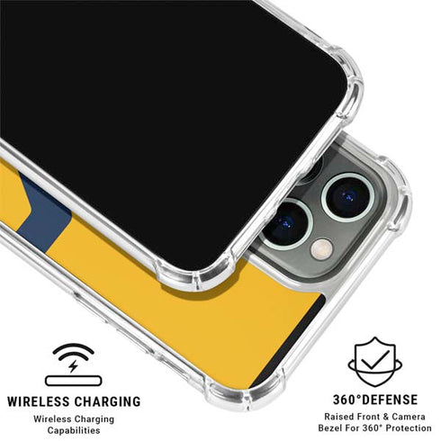 West Virginia University Yellow Background iPhone 16 Pro Max Clear Case