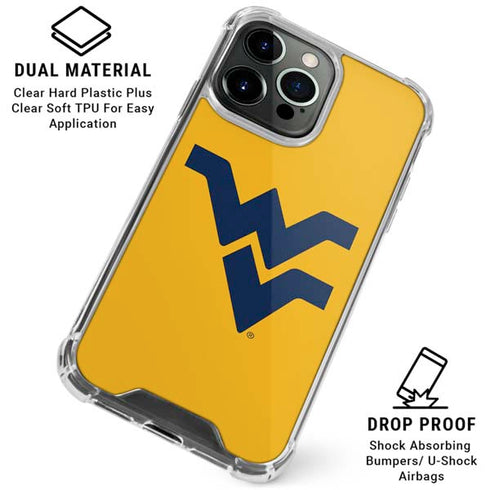 West Virginia University Yellow Background iPhone 16 Pro Max Clear Case