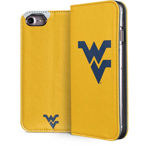 West Virginia University Yellow Background iPhone 7 Folio Case