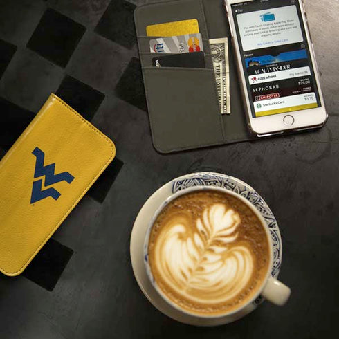 West Virginia University Yellow Background iPhone 7 Folio Case