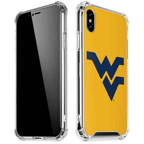 West Virginia University Yellow Background iPhone X/XS Clear Case