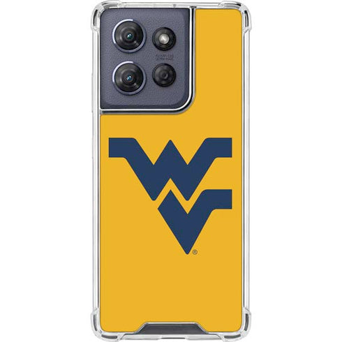West Virginia University Yellow Background Moto G Play 5G (2025) Clear Case