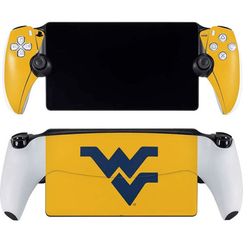 West Virginia University Yellow Background PlayStation Portal Remote Player Skin