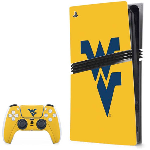 West Virginia University Yellow Background PS5 Pro Bundle Skin