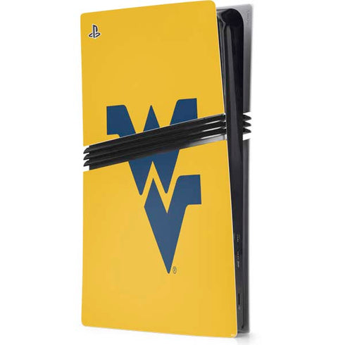 West Virginia University Yellow Background PS5 Pro Console Skin