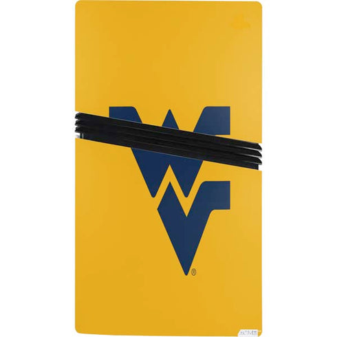 West Virginia University Yellow Background PS5 Pro Console Skin