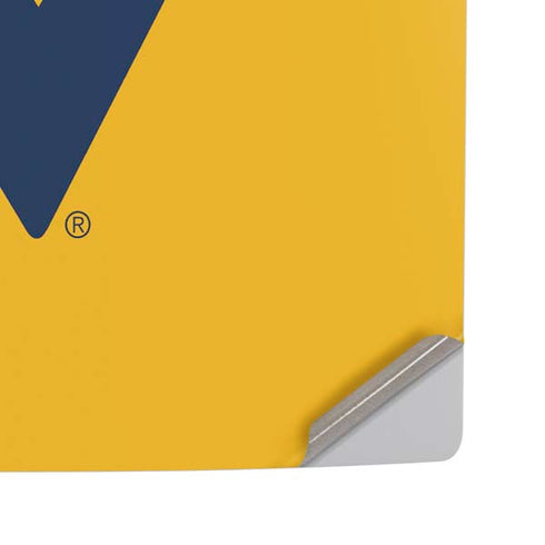 West Virginia University Yellow Background PS5 Pro Disk Console Skin
