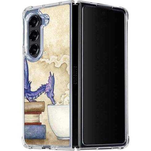 Whats in Here Coffee Dragon by Amy Brown Galaxy Z Fold5 5G Clear Case