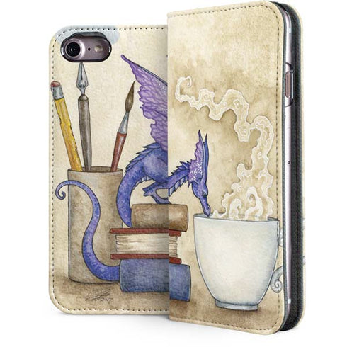 Whats in Here Coffee Dragon by Amy Brown iPhone 7 Folio Case