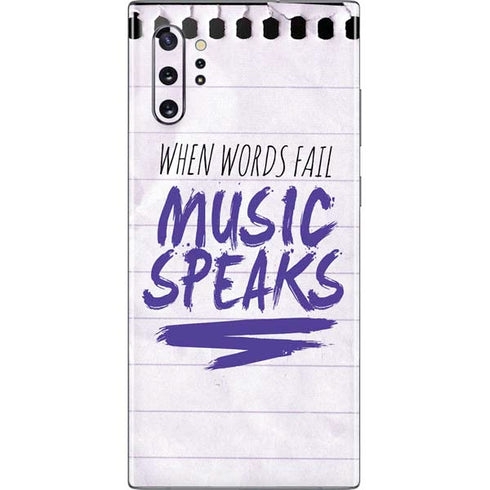 When Words Fail Music Speaks Galaxy Note 10 Plus Skin
