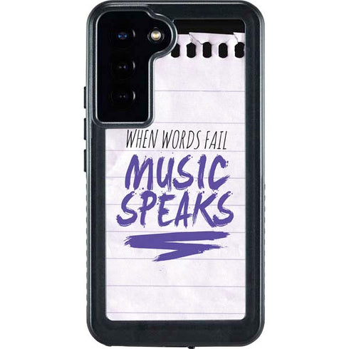 When Words Fail Music Speaks Galaxy S24 Plus Waterproof Case