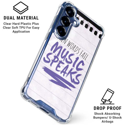 When Words Fail Music Speaks Galaxy S25 Clear Case