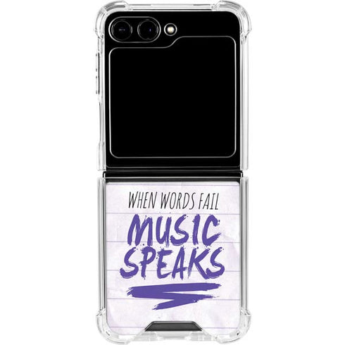 When Words Fail Music Speaks Galaxy Z Flip6 Clear Case