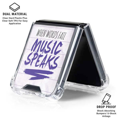 When Words Fail Music Speaks Galaxy Z Flip6 Clear Case