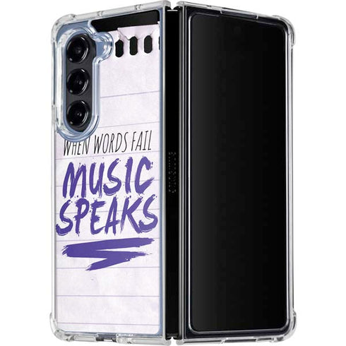When Words Fail Music Speaks Galaxy Z Fold5 5G Clear Case
