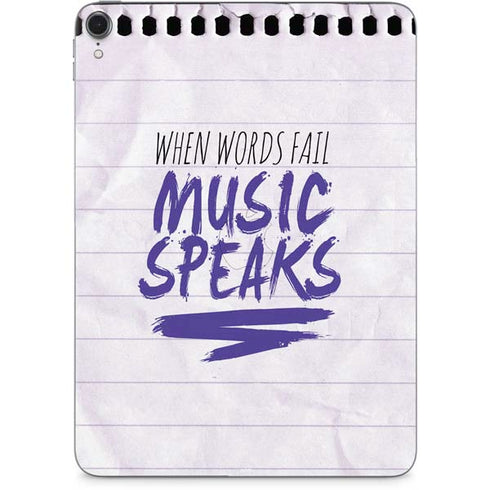 When Words Fail Music Speaks Apple iPad Pro Skin