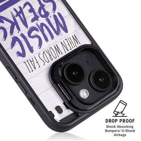 When Words Fail Music Speaks iPhone 13 Kickstand Case