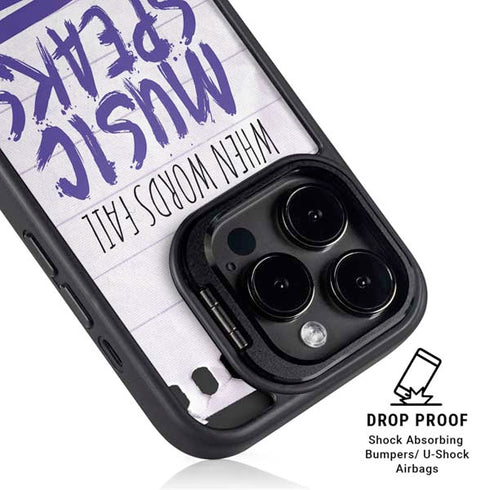 When Words Fail Music Speaks iPhone 15 Pro Kickstand Case