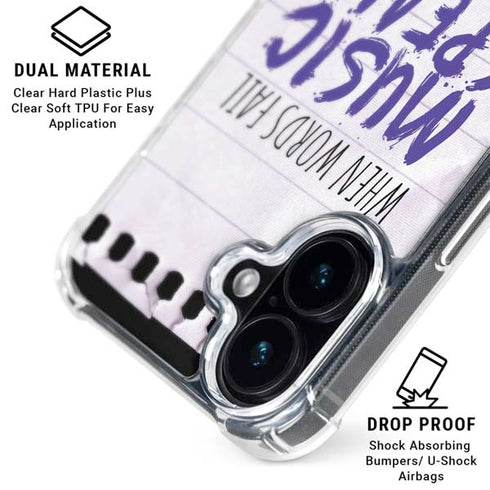 When Words Fail Music Speaks iPhone 16 Clear Case