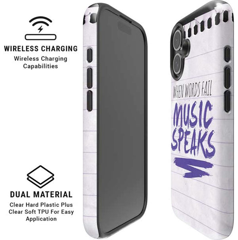 When Words Fail Music Speaks iPhone 16 Magsafe Impact Case