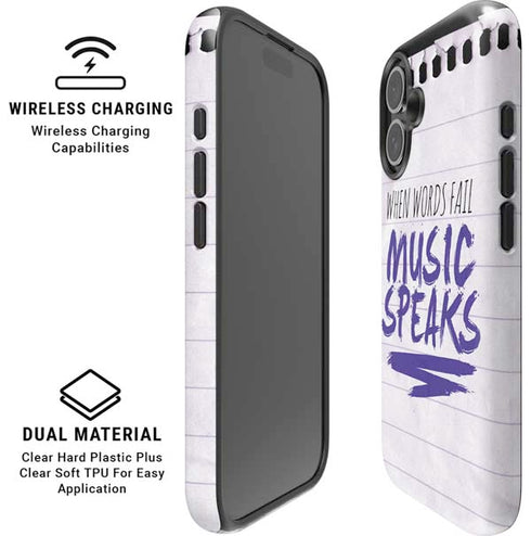 When Words Fail Music Speaks iPhone 16 Plus Magsafe Impact Case