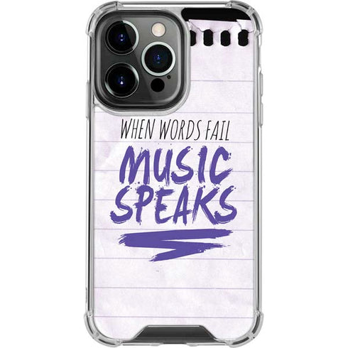 When Words Fail Music Speaks iPhone 16 Pro Max Clear Case