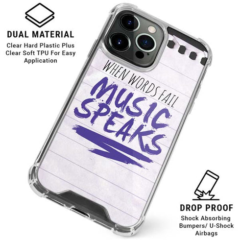 When Words Fail Music Speaks iPhone 16 Pro Max Clear Case
