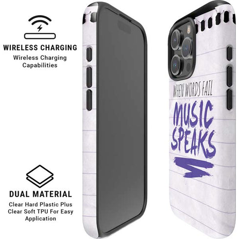 When Words Fail Music Speaks iPhone 16 Pro Max Magsafe Impact Case