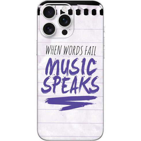 When Words Fail Music Speaks iPhone 16 Pro Max Skin