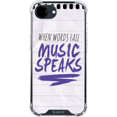 When Words Fail Music Speaks iPhone 16e Clear Case