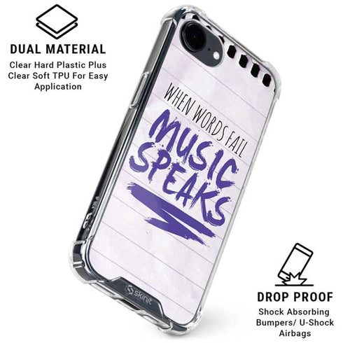 When Words Fail Music Speaks iPhone 16e Clear Case
